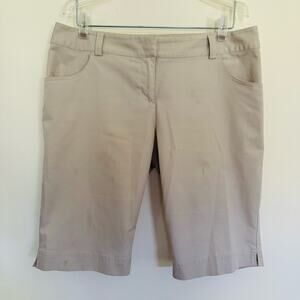 Adidas Womens Climalite Tan Ultimate 365 Bermuda Golf Shorts Size 8